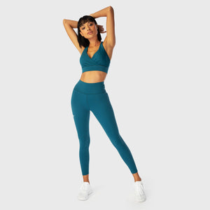 Infinity Cropped 7/8 Leggings - Blue Coral