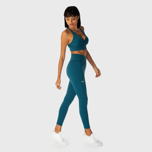 Infinity Cropped 7/8 Leggings - Blue Coral