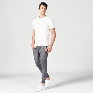 Statement Ribbed Tech Tee - Pearl White