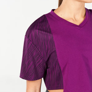 Core Wild Print Boxy Tee - Dark Purple