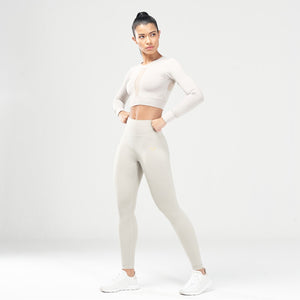 Code Power Crop Top - Willow Grey