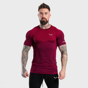 Seamless Dry-Knit Tee - Port Red in Half Sleeves