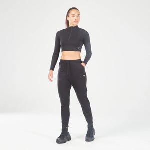 Qtr Zip Serpent Top - Black