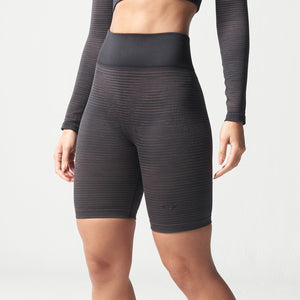 Infinity Stripe Seamless Shorts - Black