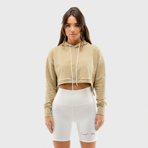 Vibe Crop Hoodie - Nude