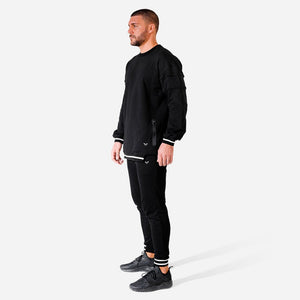 Hybrid Oversize Sweatshirt - Black