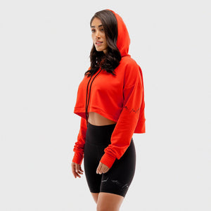 Vibe Crop Hoodie - Orange