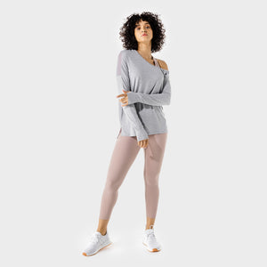 Women's Fitness - Asymmetric Top - Grey Marl