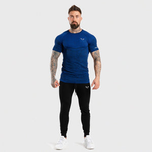 Seamless Dry-Knit Tee - Electro Blue in Half Sleeves