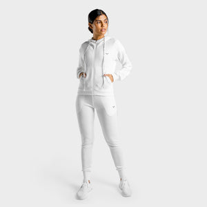 Luxe Zip Up - White