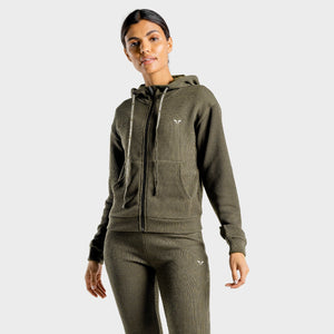 Luxe Zip Up - Olive