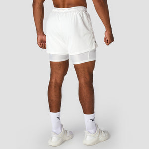 Hybrid Performance 2-in-1 Shorts - White