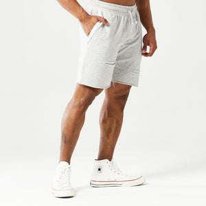 Golden Era Ripped Shorts - Light Grey Marl