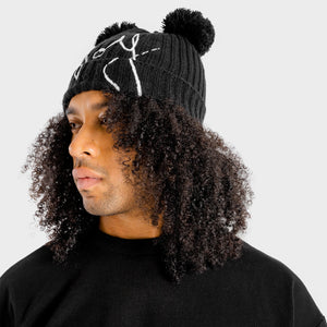 Rebel Pom Pom Beanie - Onyx