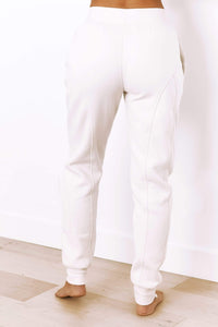 Basic Fitted Joggers - Cream