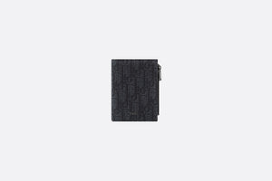 Vertical Compact Card Holder • Black Dior Oblique Jacquard