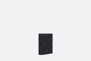 Vertical Compact Card Holder • Black Dior Oblique Jacquard