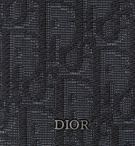 Vertical Compact Card Holder • Black Dior Oblique Jacquard