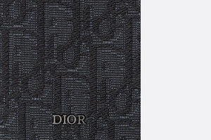 Vertical Compact Card Holder • Black Dior Oblique Jacquard