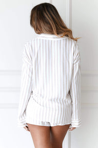 Pinstripe Pyjama Shirt (Set) - Mink
