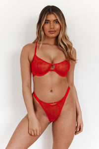 Grace Balcony Bra (Set) - Red