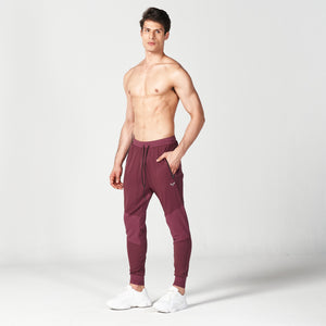 Statement Ribbed Joggers Reimagined - Burgundy