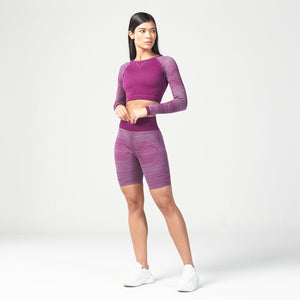 Infinity Stripe Seamless Crop Top - Dark Purple