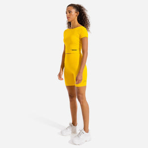 Warrior Crop Tee - Half Sleeves - Yellow