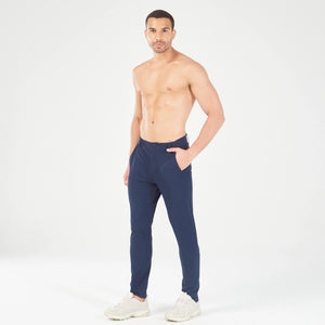 Statement Ribbed Smart Pants - Navy