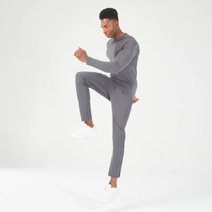 Statement Ribbed Long Sleeves Tee - Asphalt