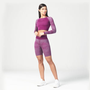 Infinity Stripe Seamless Shorts - Dark Purple