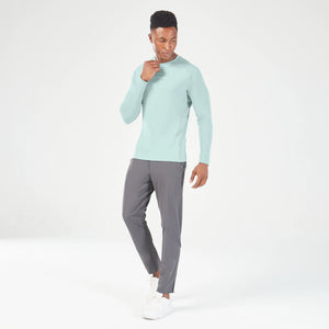 Statement Ribbed Long Sleeves Tee - Grey Mist