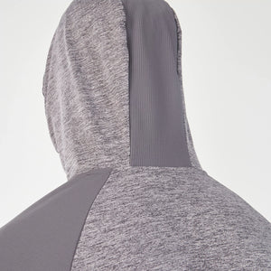 Statement Ribbed Hoodie - Grey Marl