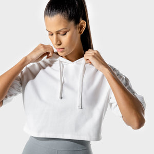 Women's Fitness - Crop Hoodie - Blanc De Blanc