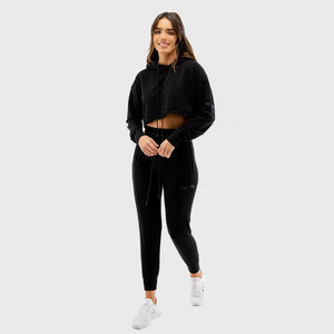 Vibe Crop Hoodie - Black