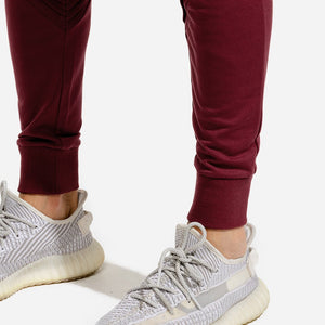 Statement Ribbed Joggers - Maroon