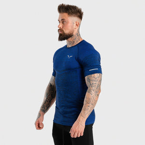 Seamless Dry-Knit Tee - Electro Blue in Half Sleeves