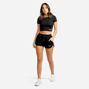 She-Wolf Crop Shorts - Black