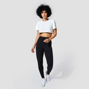 Graphic Wave Eyes Crop Top - Star White