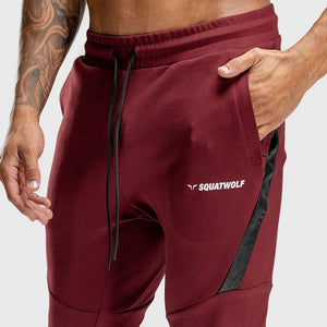 Warrior Jogger Pants - Maroon with Black Panel