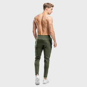 Warrior Jogger Pants - Olive with Black Panel