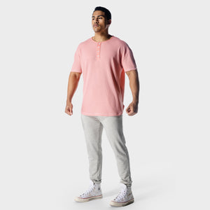 Golden Era Waffle Top - Flamingo Pink