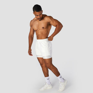 Hybrid Performance 2-in-1 Shorts - White