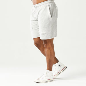 Golden Era Ripped Shorts - Light Grey Marl