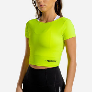 Warrior Crop Tee - Half Sleeves - Neon