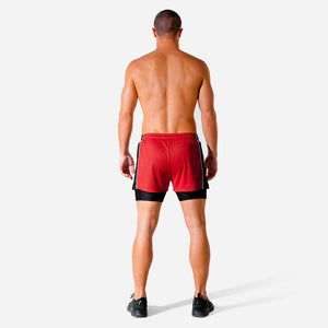 Hybrid 2-in-1 Shorts - Red