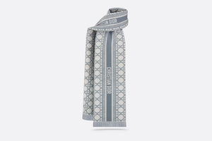 Dior Cannage Scarf • Light Blue and White Cashmere and Virgin Wool