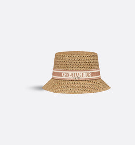 D-Bobby Small Brim Hat • Natural Straw with Rose Des Vents and White Embroidered Band