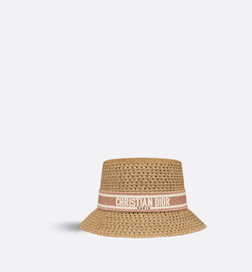 D-Bobby Small Brim Hat • Natural Straw with Rose Des Vents and White Embroidered Band