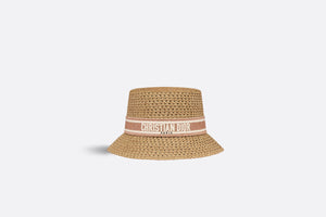 D-Bobby Small Brim Hat • Natural Straw with Rose Des Vents and White Embroidered Band